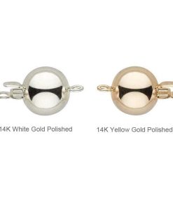 16 inch 3 Piece Set of 8.5-9.0 mm AA+ White Freshwater Pearls 14K Yellow Gold Ball Polished / 7 inch by Pearl Paradise